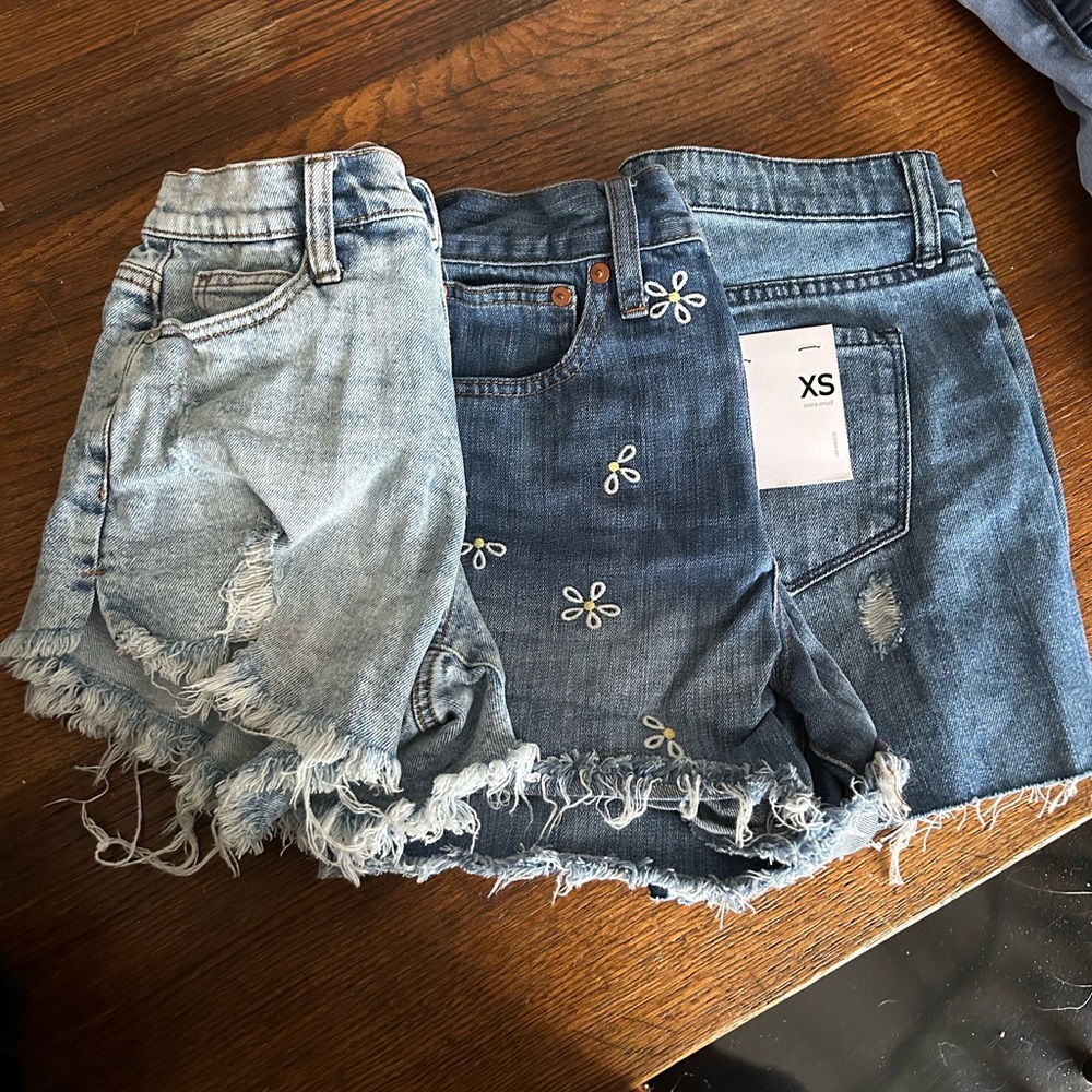 Set of 3 Jean shorts, Size 0, Vervet, Kendall&Kylie and Madewell